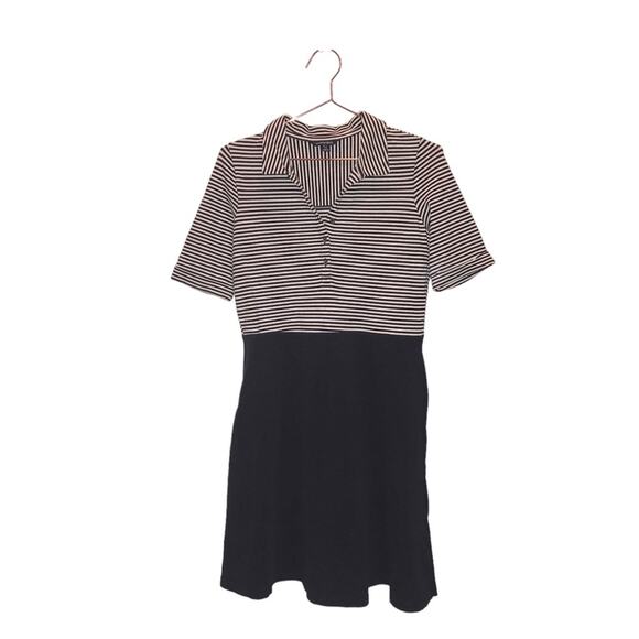 Lands' End Navy & White Striped Polo Dress - Size Small - Picture 1 of 8
